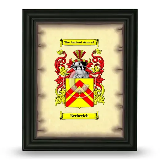 Berberich Coat of Arms Framed - Black