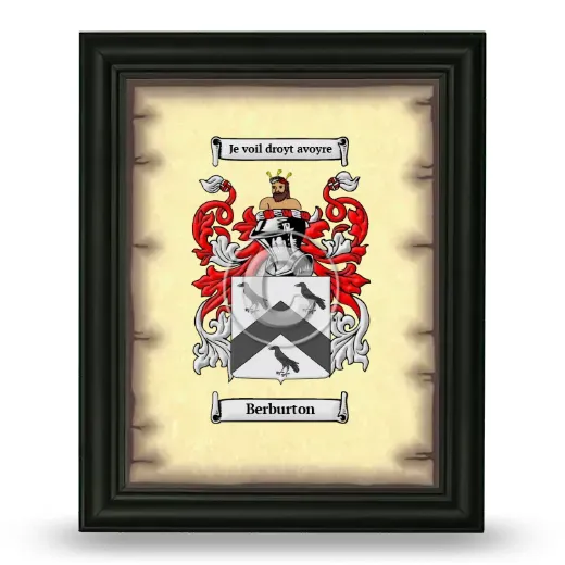 Berburton Coat of Arms Framed - Black