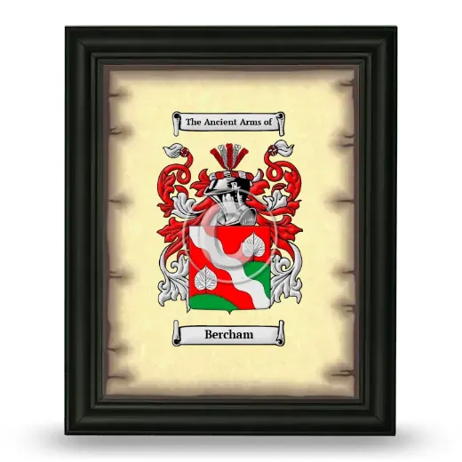 Bercham Coat of Arms Framed - Black