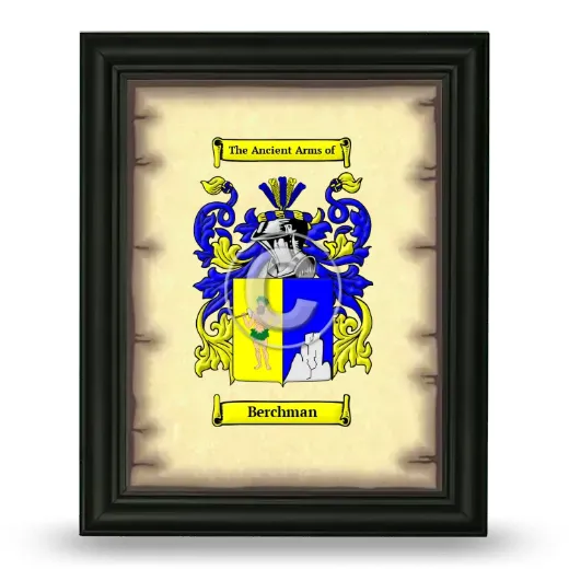 Berchman Coat of Arms Framed - Black