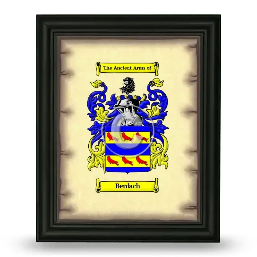 Berdach Coat of Arms Framed - Black