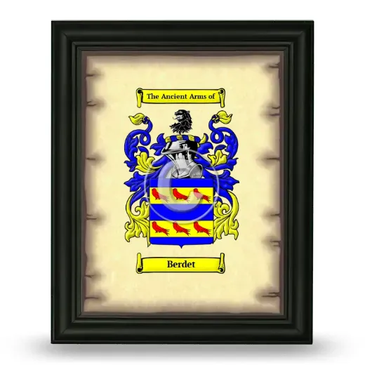 Berdet Coat of Arms Framed - Black