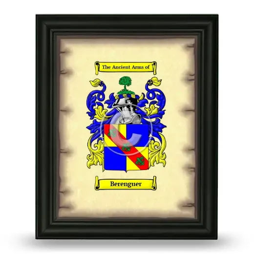 Berenguer Coat of Arms Framed - Black