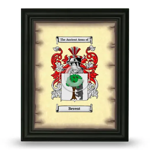 Berent Coat of Arms Framed - Black