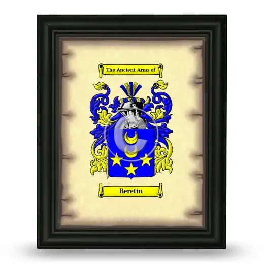 Beretin Coat of Arms Framed - Black