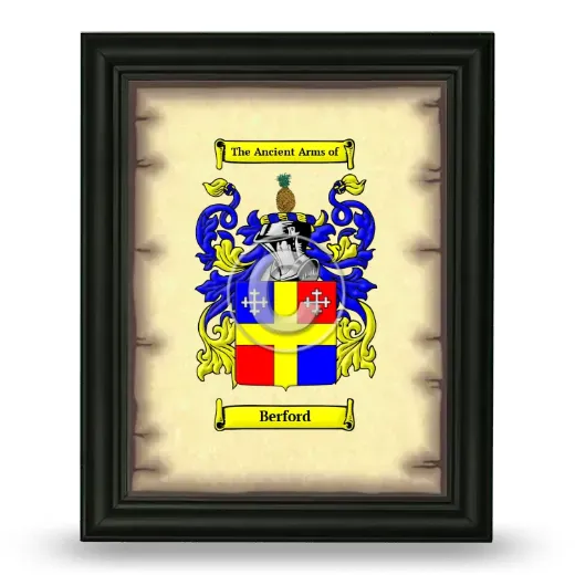Berford Coat of Arms Framed - Black