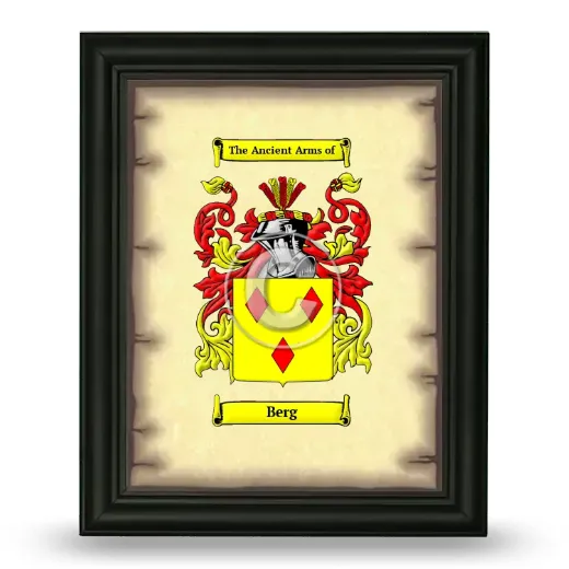 Berg Coat of Arms Framed - Black