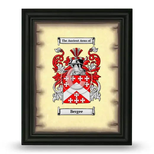 Bergee Coat of Arms Framed - Black