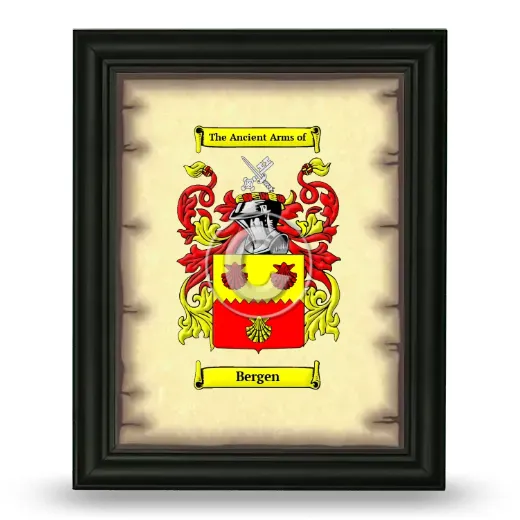 Bergen Coat of Arms Framed - Black