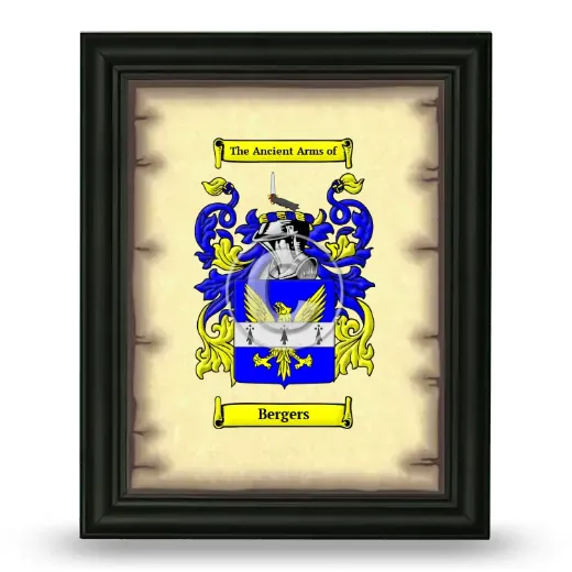 Bergers Coat of Arms Framed - Black