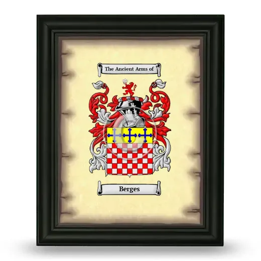 Berges Coat of Arms Framed - Black