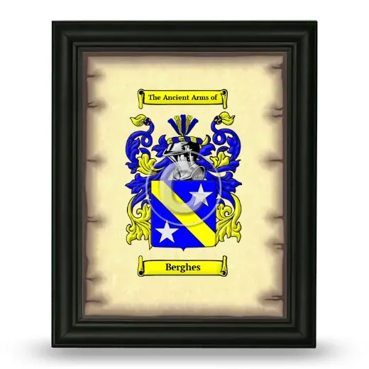 Berghes Coat of Arms Framed - Black