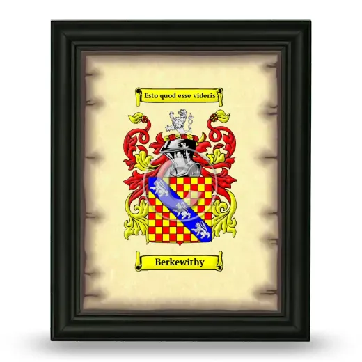 Berkewithy Coat of Arms Framed - Black
