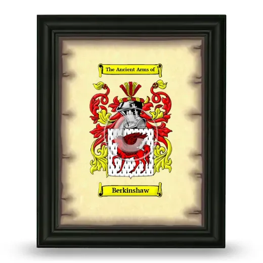 Berkinshaw Coat of Arms Framed - Black