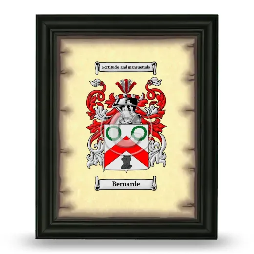 Bernarde Coat of Arms Framed - Black