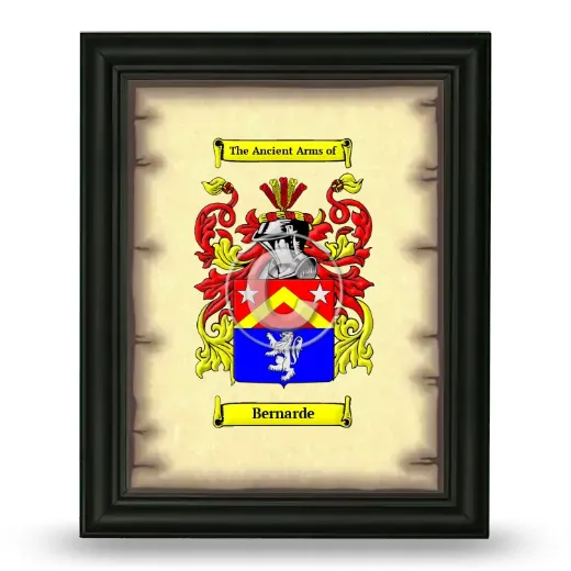 Bernarde Coat of Arms Framed - Black