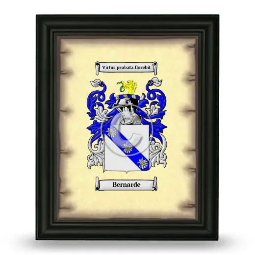 Bernarde Coat of Arms Framed - Black