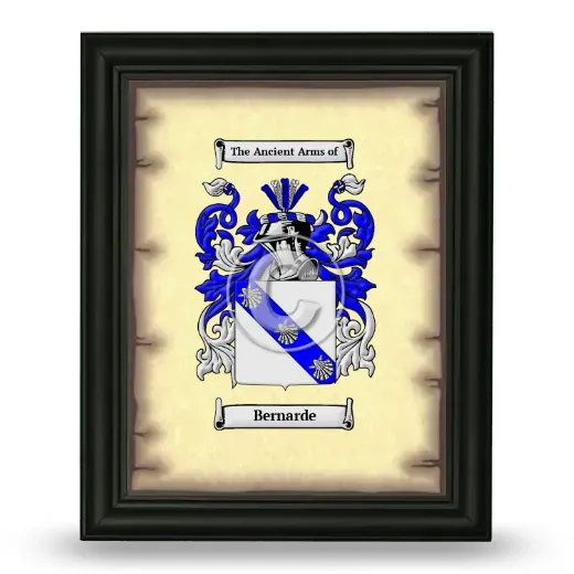 Bernarde Coat of Arms Framed - Black