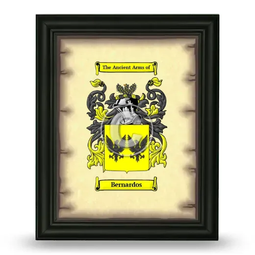 Bernardos Coat of Arms Framed - Black