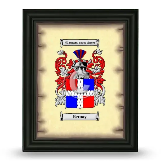 Bernay Coat of Arms Framed - Black