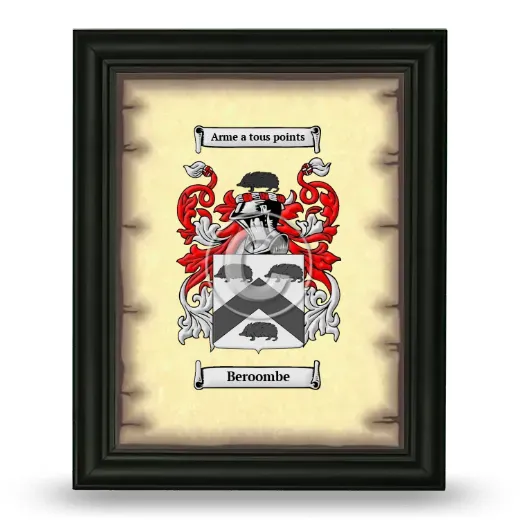 Beroombe Coat of Arms Framed - Black