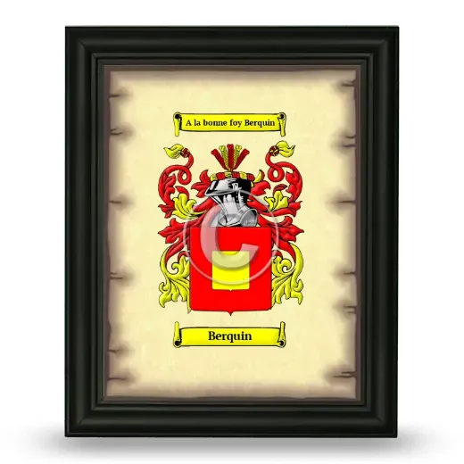 Berquin Coat of Arms Framed - Black