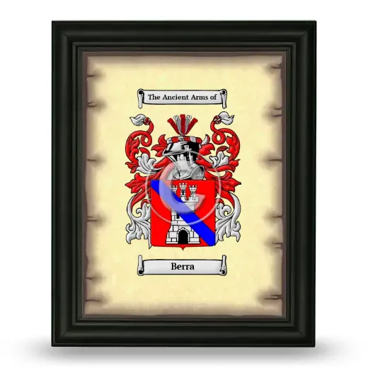 Berra Coat of Arms Framed - Black
