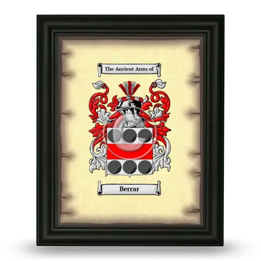 Berrar Coat of Arms Framed - Black