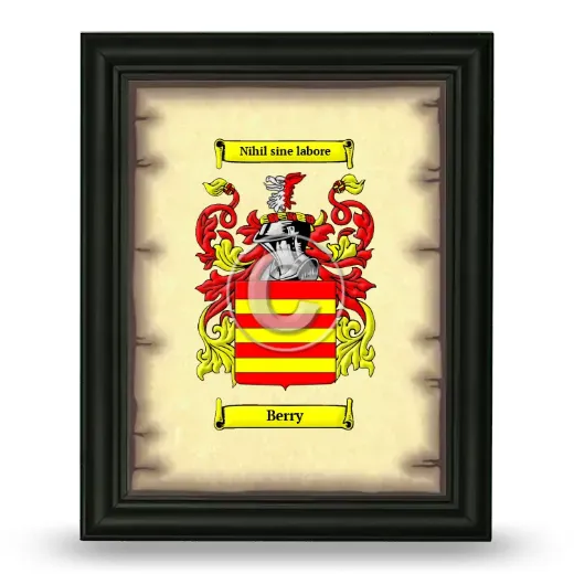 Berry Coat of Arms Framed - Black