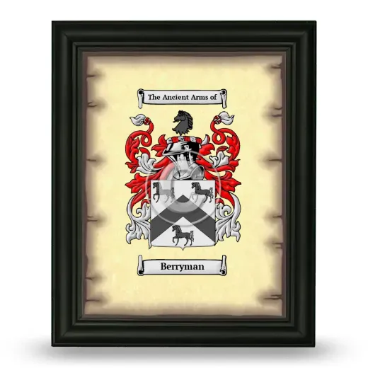 Berryman Coat of Arms Framed - Black
