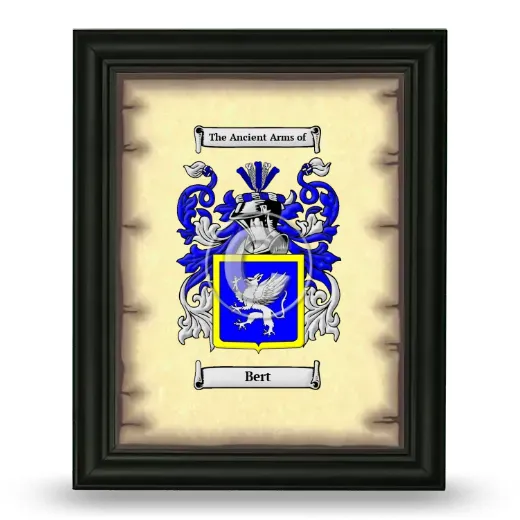 Bert Coat of Arms Framed - Black