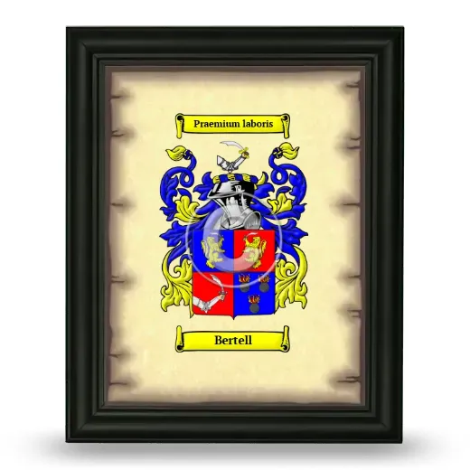Bertell Coat of Arms Framed - Black