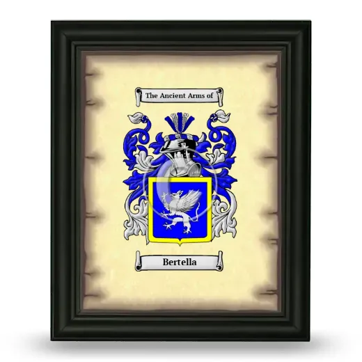 Bertella Coat of Arms Framed - Black