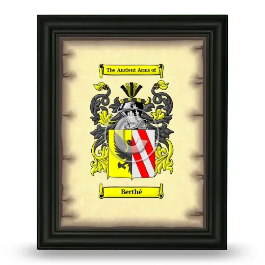 Berthé Coat of Arms Framed - Black