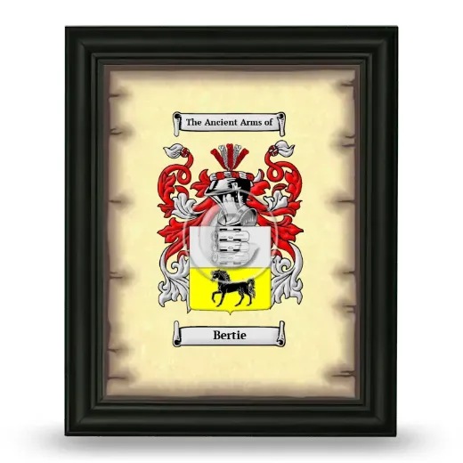Bertie Coat of Arms Framed - Black