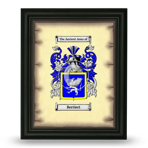 Bertieri Coat of Arms Framed - Black