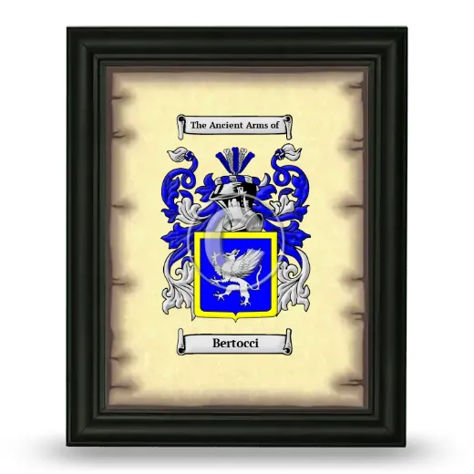 Bertocci Coat of Arms Framed - Black