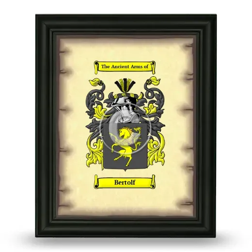 Bertolf Coat of Arms Framed - Black