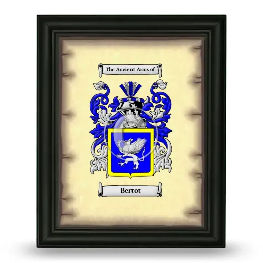 Bertot Coat of Arms Framed - Black