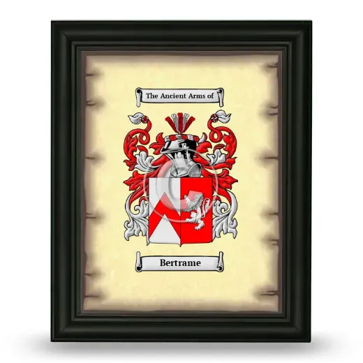 Bertrame Coat of Arms Framed - Black
