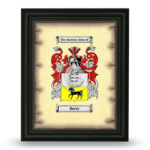Berty Coat of Arms Framed - Black