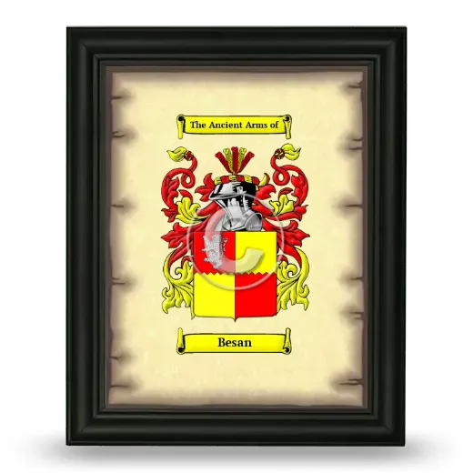 Besan Coat of Arms Framed - Black