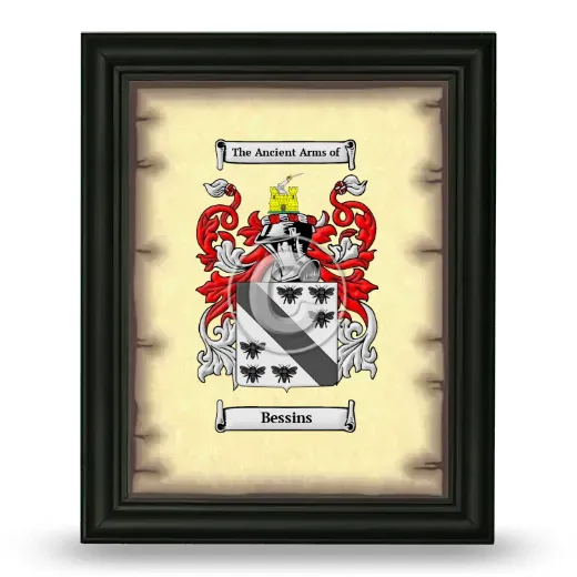 Bessins Coat of Arms Framed - Black