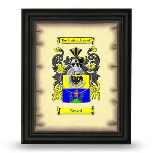 Bessol Coat of Arms Framed - Black