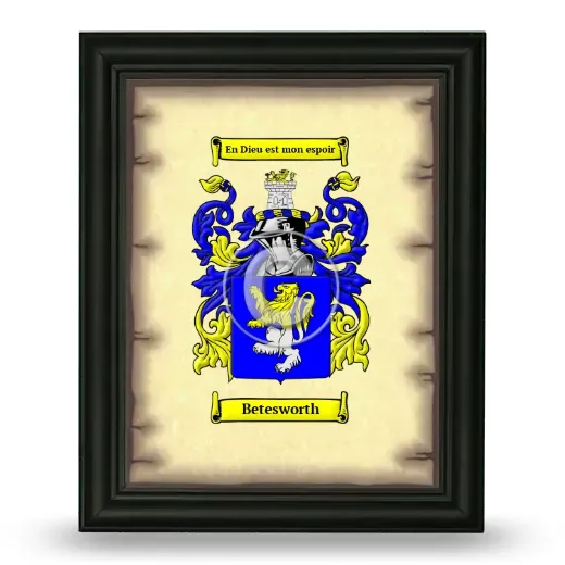 Betesworth Coat of Arms Framed - Black