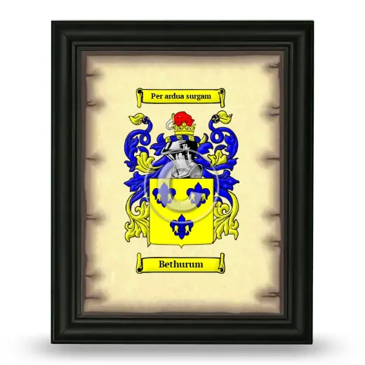 Bethurum Coat of Arms Framed - Black