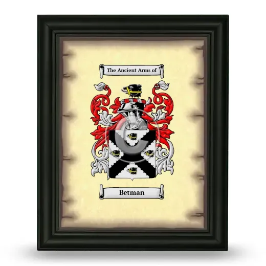Betman Coat of Arms Framed - Black