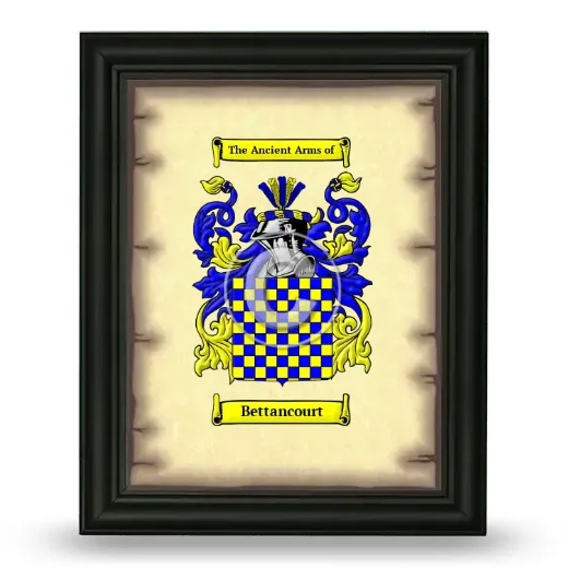 Bettancourt Coat of Arms Framed - Black