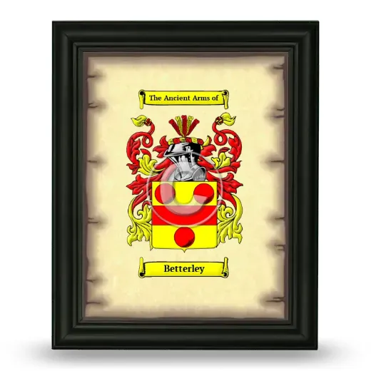 Betterley Coat of Arms Framed - Black