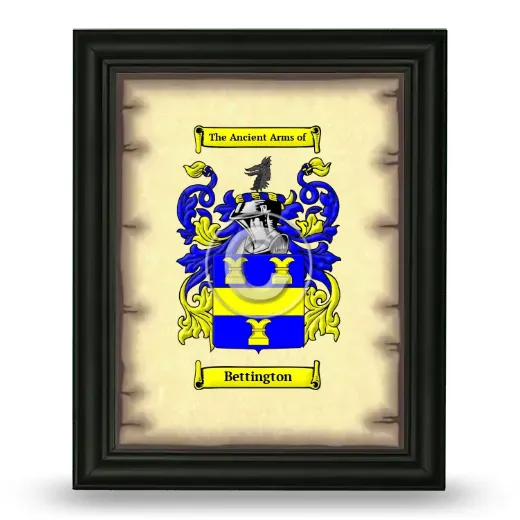 Bettington Coat of Arms Framed - Black